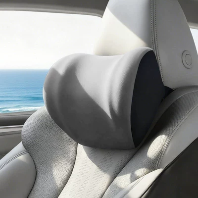 Non-Hardening Car Headrest Neck Pillow for Car Seat Neck Support Driving Headrest Pillow (Headrest) - free-extension-belt-with-ash