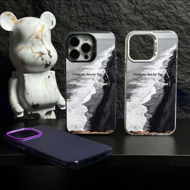 El nuevo viento negro es adecuado para la caja del teléfono móvil iphone16 Apple 15promax/14 anti-caída 13pro12 Europa y América