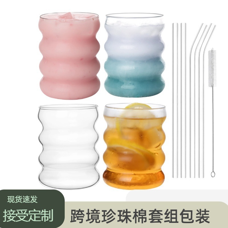 カスタムメイドの韓国風高硼珪酸ガラス製のかわいい虫型コーヒーカップ、耐熱ガラス製ミルク/水カップ|undefined