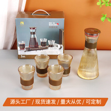玻璃冷水壶套装透明玻璃杯耐热玻璃水杯轻奢高级感凉水壶礼品批发