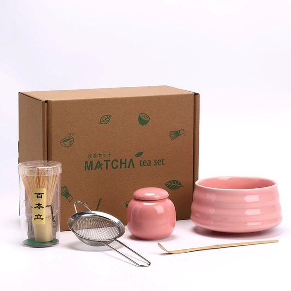 Round cherry blossom powder: 5-piece set with powder jar