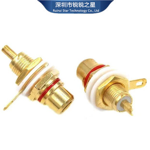 Gold-Plated Lotus Rca Socket Rca Lotus Head Socket Red and Black Av Audio Socket Rca Plug Speaker Terminal
