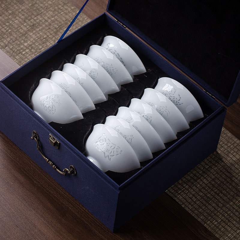 景徳鎮高白磁器精巧十二生肖ご飯碗高級家庭用陶磁器食器プレゼント|undefined