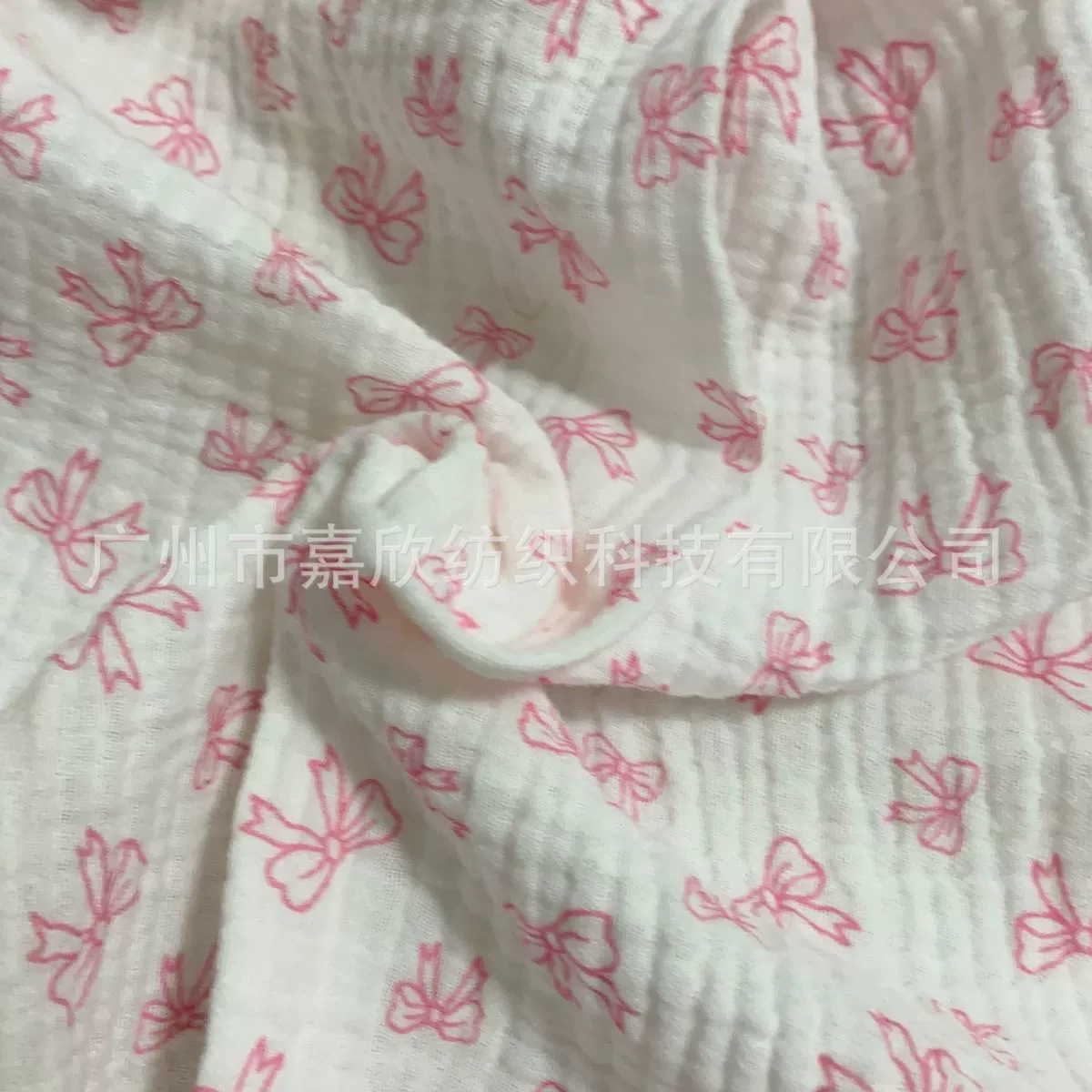 Хлопковая двухслойная креповая ткань муслиновая ткань с принтом и бантом, детская одежда, пижама, домашняя одежда, ткань