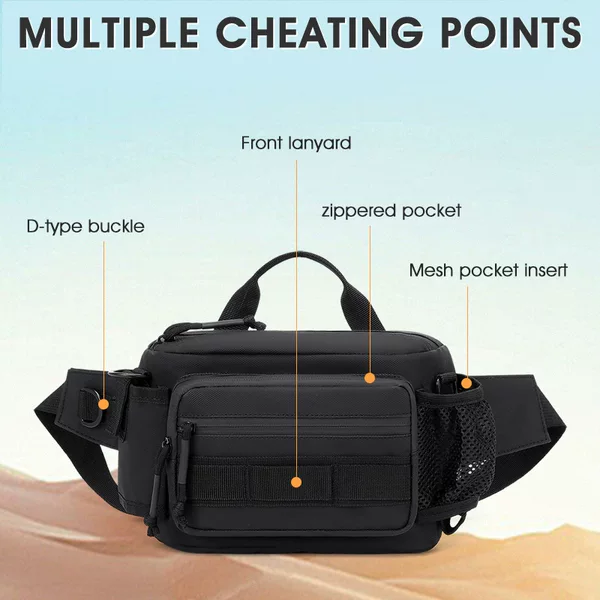 Cross-Border Men's Waist Bag Wholesale Outdoor Fishing Lure Bag Hiking Shoulder Bag Lightweight Large Capacity Crossbody Bag