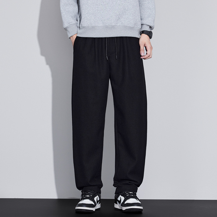 2025 nuevo otoño japonés vintage lana casual pantalones en forma de hombre sueltos estilo americano