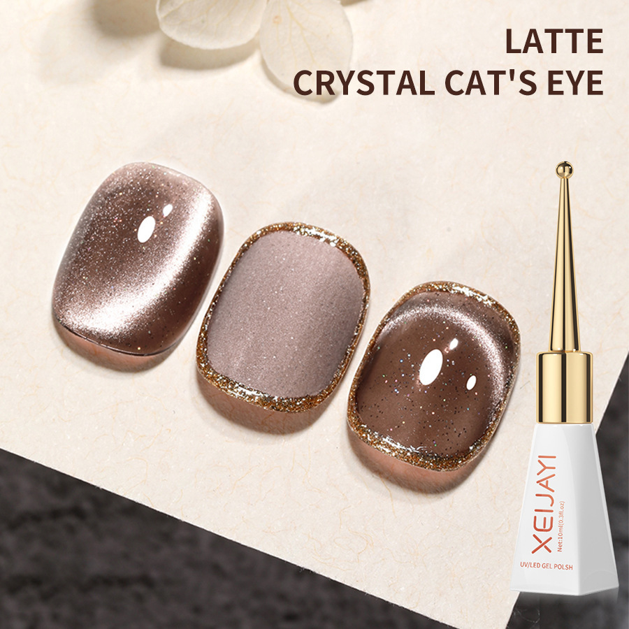 El oto&ntilde;o y el invierno nuevo latte cristal gato ojo popular esmalte de u&ntilde;as pegamento gato ojo esmalte de u&ntilde;as para el sal&oacute;n de u&ntilde;as