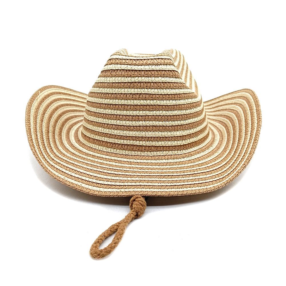 700g Weight Straw Hat Hats Type Daily Occasion Straw Material Stripe Pattern Summer Season Unisex Gender Vintage Style, Vacation Style Crimping Rim Unisex Vintage Style Vacation Stripe Crimping Straw Hat 11