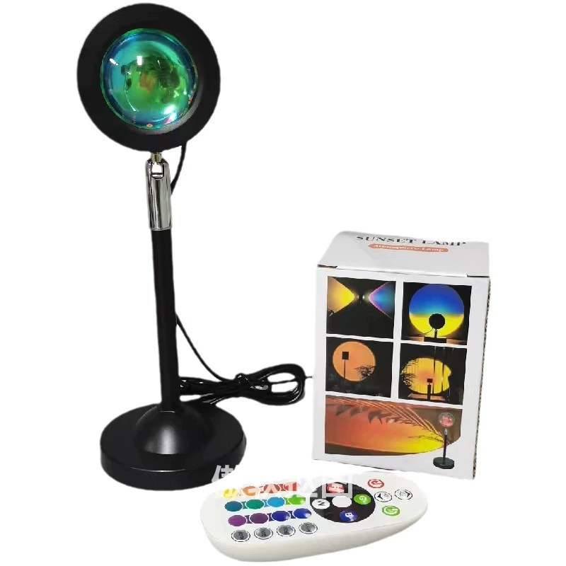 Лампа закатного проектора RGB мини, портативная лампа заката, пульт/16 цветовых режимов, размеры 7.5×7×10 см