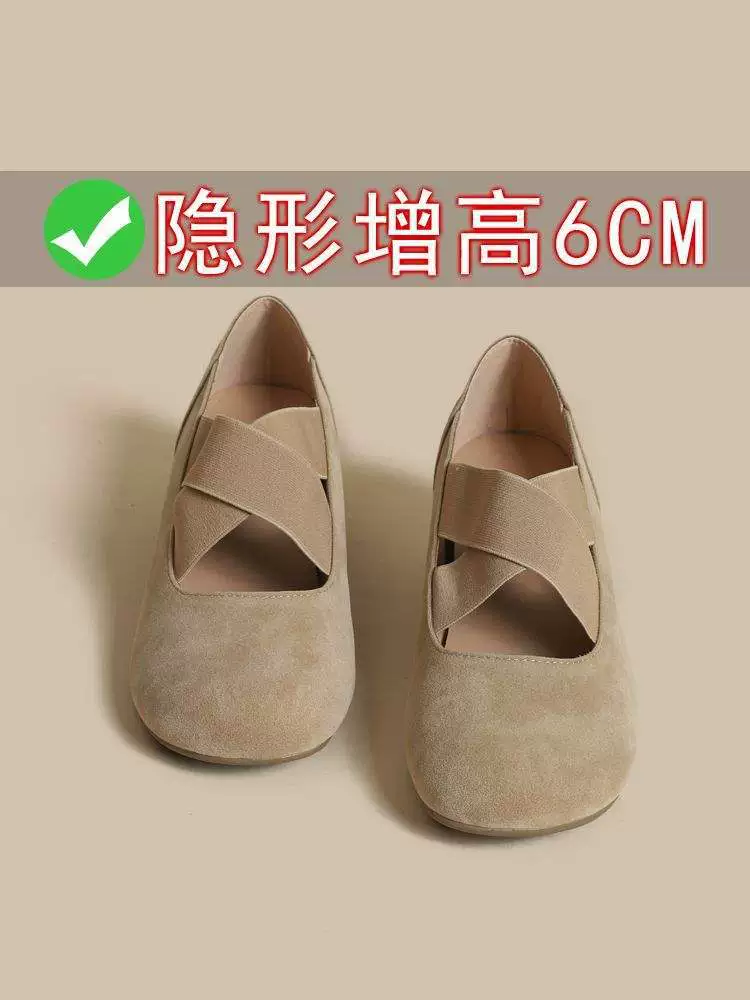 Балетки с внутренней высотой 6 см, новые ретро-туфли 2025 года, женские туфли Мэри Джейн с перекрестными ремешками.