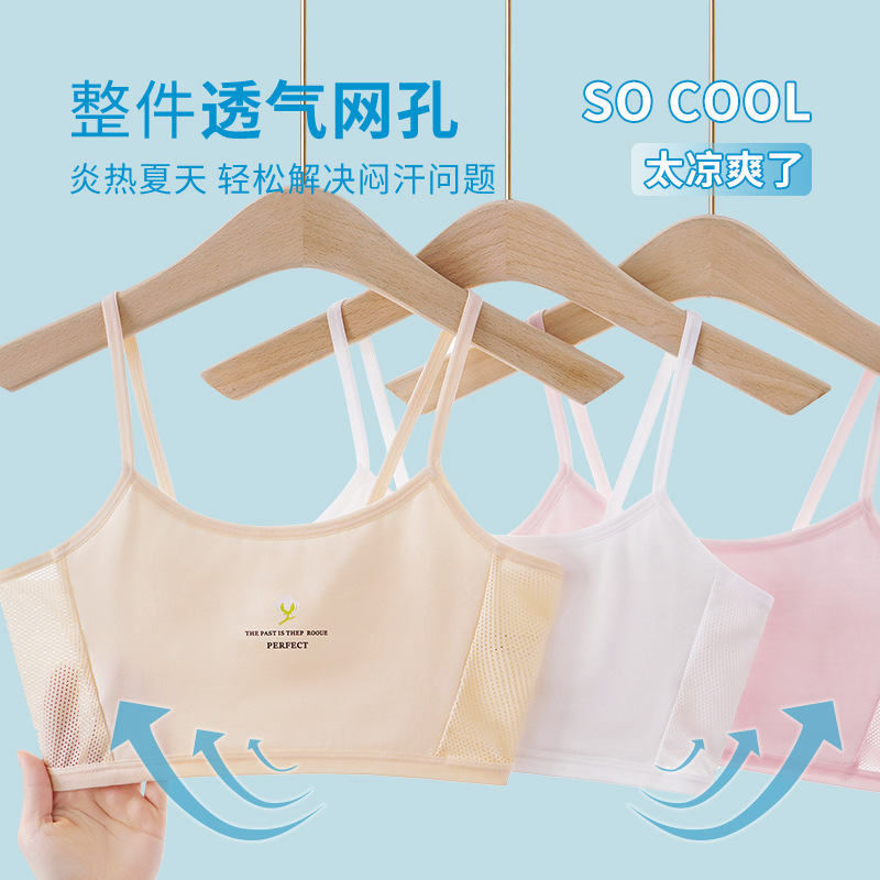 Girls' cotton underwear for young girls during the development period, middle and old children aged 8-13 years old, small vest, primary school students, junior high school students, inner wear wrapped chest