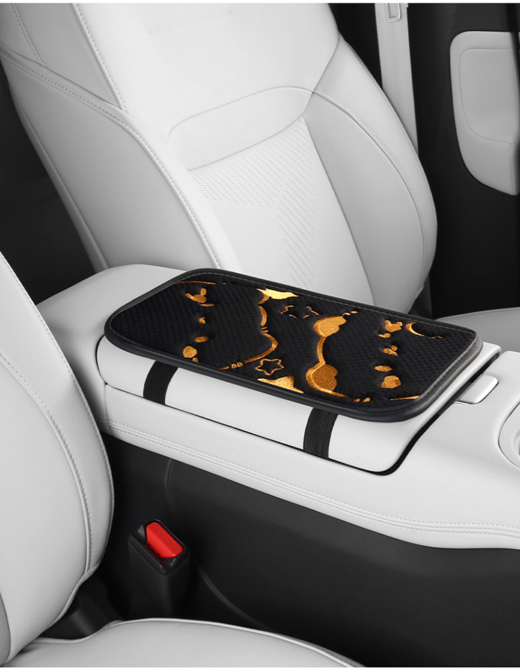 Cross-border cute armrest box pad car cat embroidery four seasons universal armrest pad car center armrest hand pad