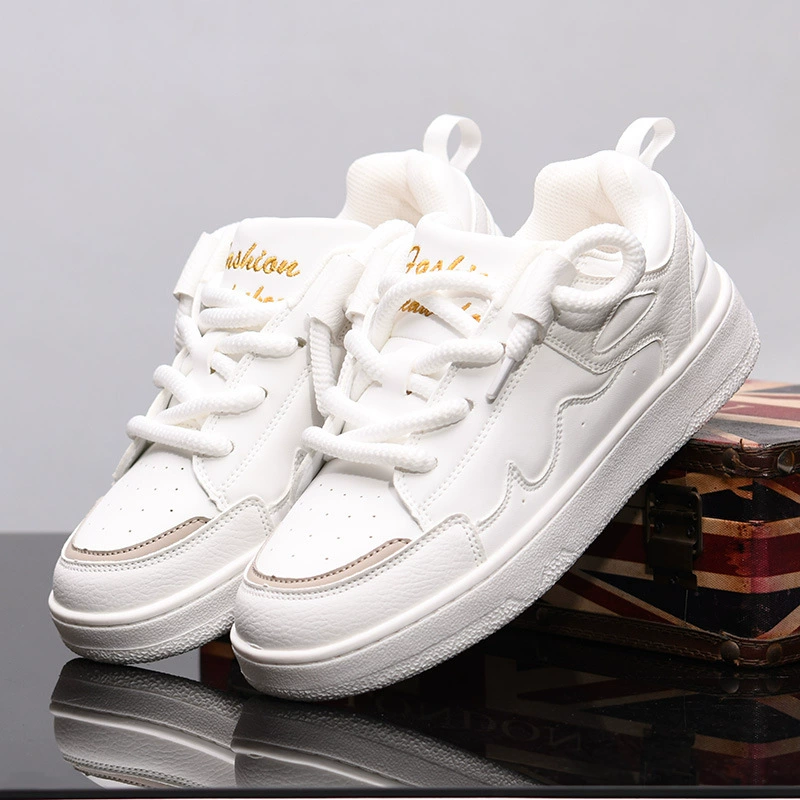 Пара кожаных хлебных туфель женские приливы супер огонь дикие спортивные туфли повседневные увеличенные маленькие белые мужские туфли FG2328