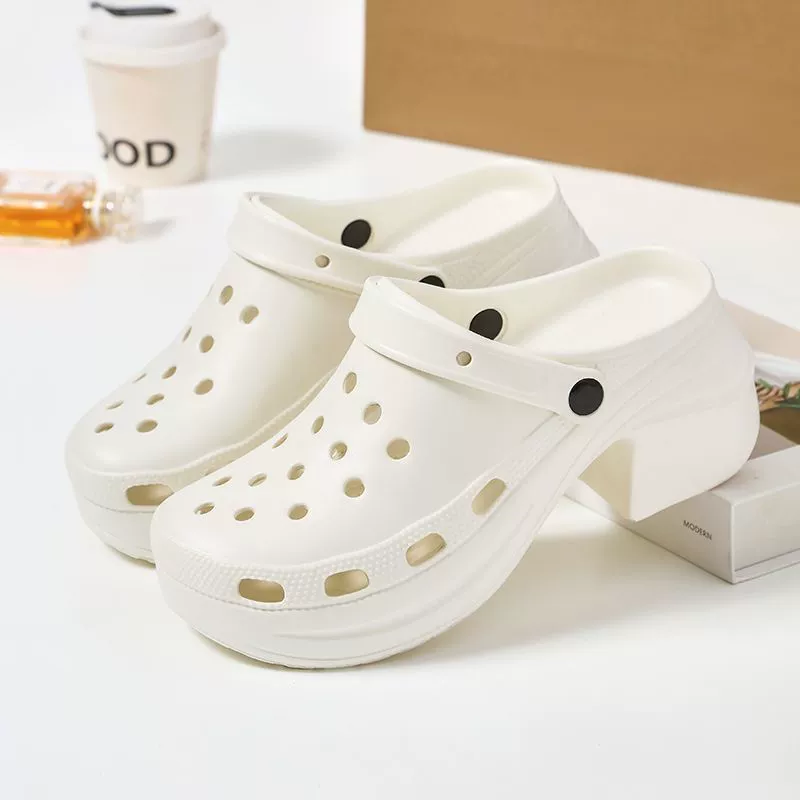 Европейские и американские модные женские сабо на высоком каблуке оптом, трансграничная торговля, дропшиппинг TEMU, новинка 2025 года, нескользящие туфли на платформе для увеличения роста, подходят для носки на улице