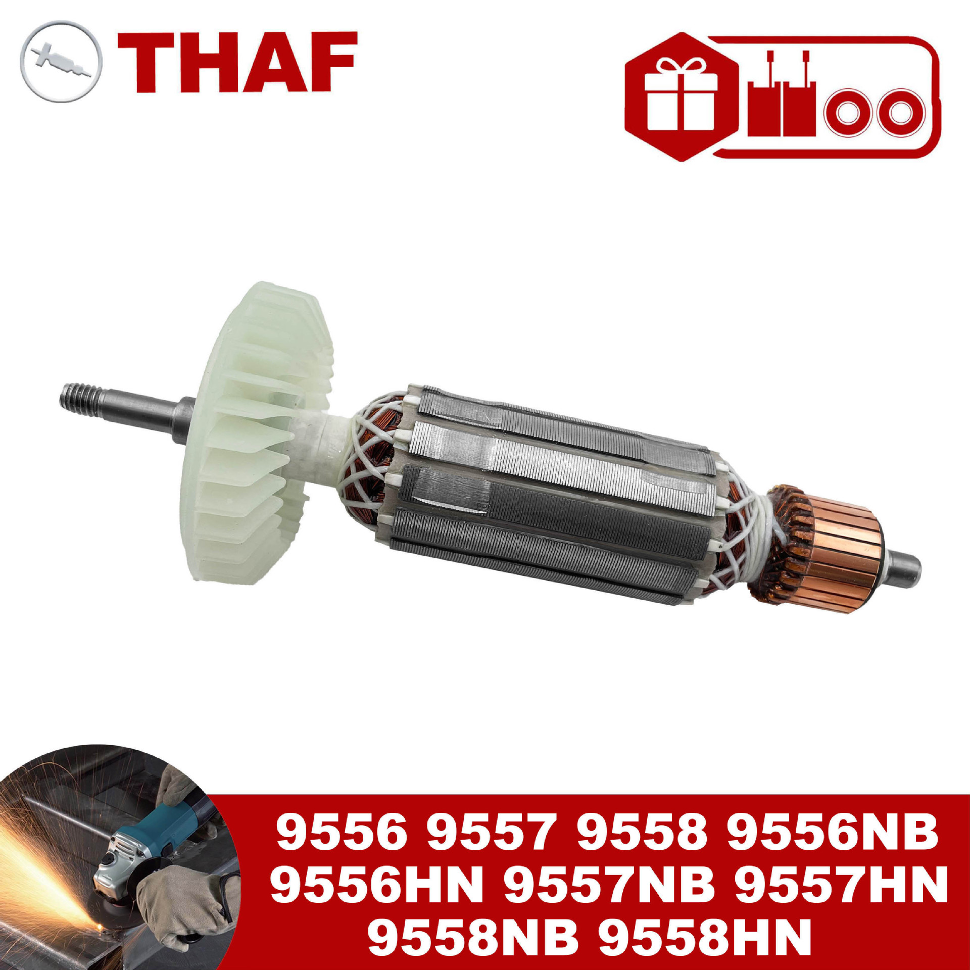 适用于牧田角磨机9556 9557 9558 9556NB 9557NB 9558NB转子