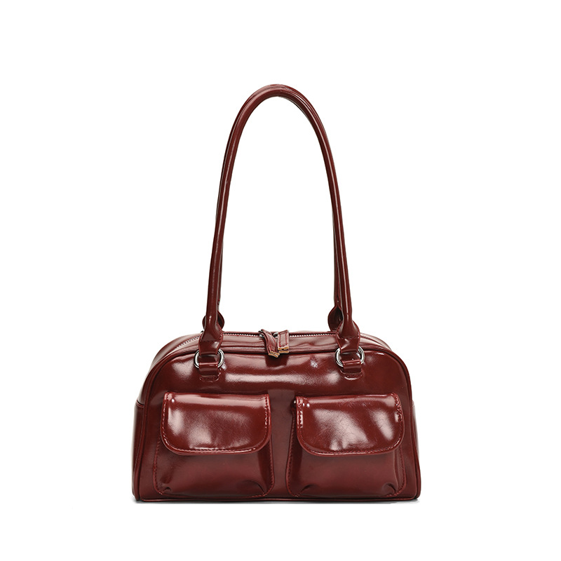 Niche Underarm Bag For Women 2024 New Retro Large Capacity Handbag Shoulder Bag High-End Commuter Bowling Bag - Thumbnail 5