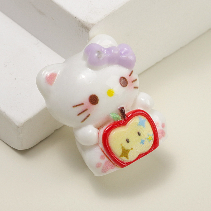 漫画 diy 樹脂アクセサリージュエリー立体リンゴ猫ヘアピン携帯電話ケース靴バックルキーホルダーペンダントアクセサリー|undefined