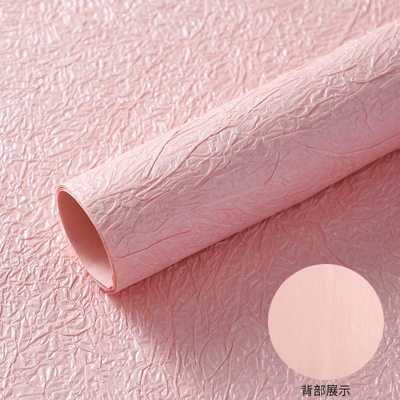 Papel para envolver ramos de flores, materiales para envolver regalos, papel hecho a mano con estampado de piedra estilo coreano con tinta de efecto flotante, papel crepé texturizado.