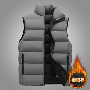 Korean Style Winter Collar Cotton Vest Men's Jacket Fashionable Collar Winter Sleeveless Vest Couples Vest Men's Vest