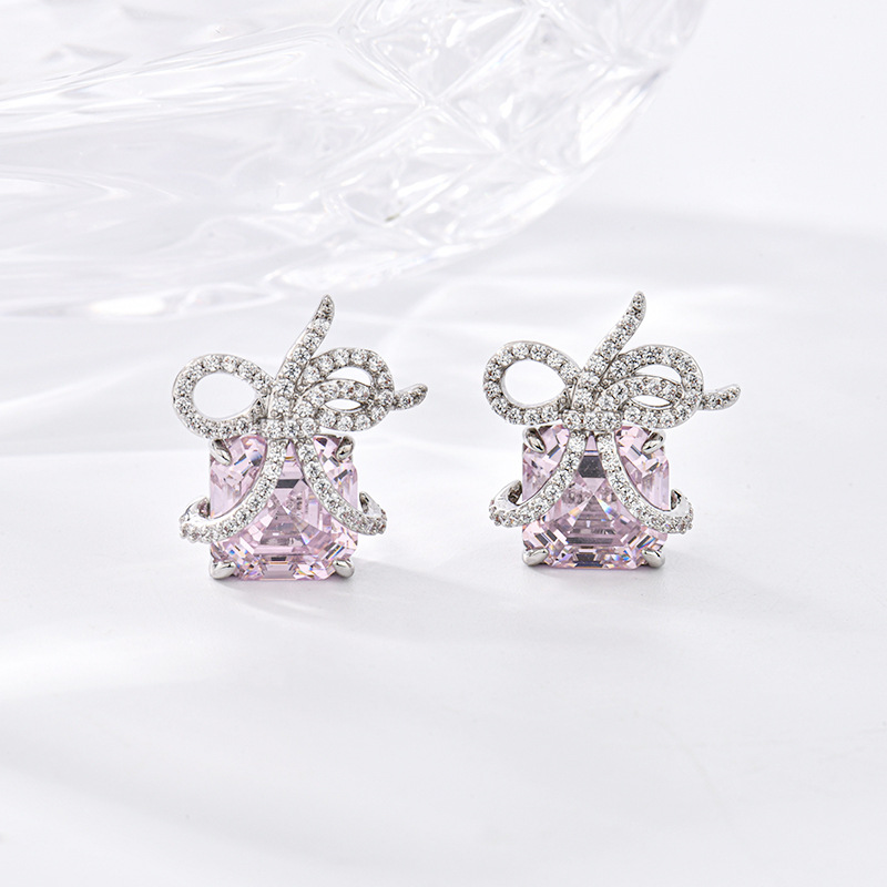 fashionable cute earrings with bow