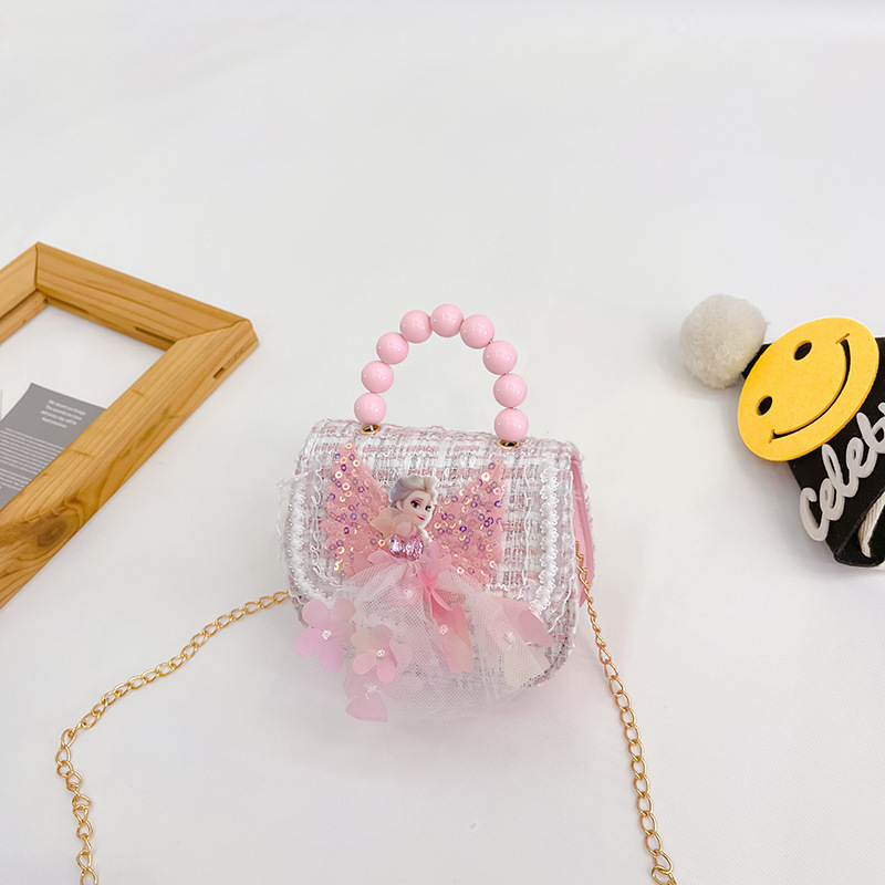 2022 nuevos niños bolso de hombro crossbody Chanel estilo niñas bolsa perla portátil accesorios de dibujos animados bolsa de desgaste