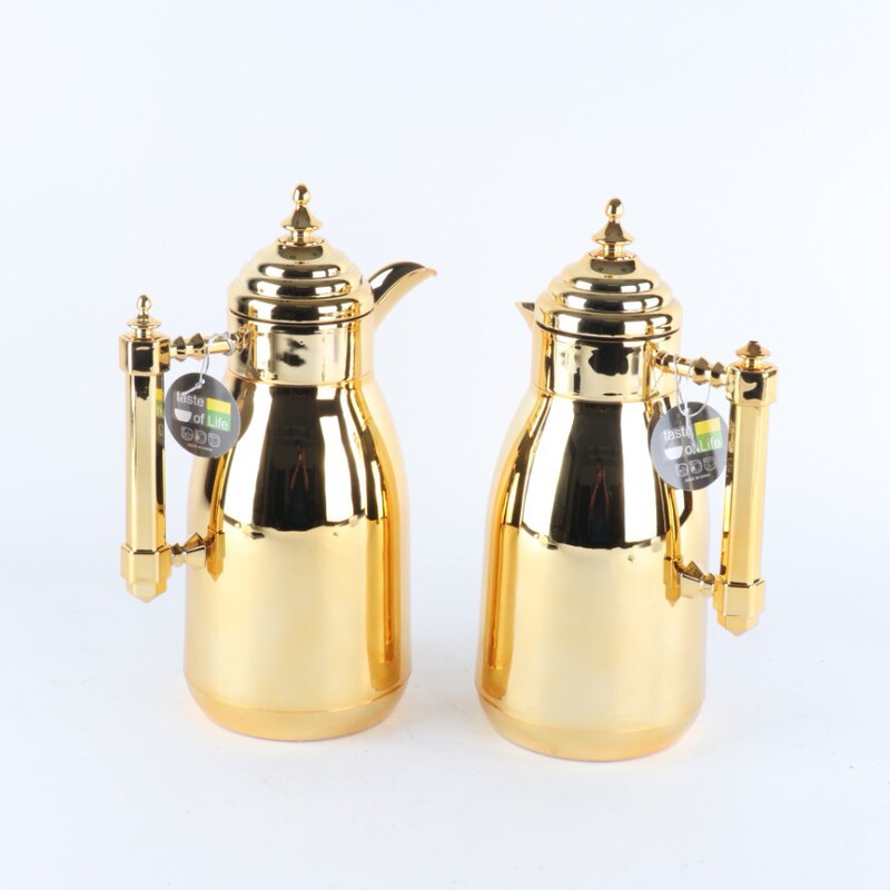 Ejshe Specializes in Cross-Border Supply of Coffee Pots for Arab Countries, Electroplated Gold and Silver Insulated Pots, Teapots, Electroplated Head Push-Type Ejshe Specializes in Cross-Border Supply of Coffee Pots for Arab Countries, Electroplated Gold and Silver Insulated Pots, Teapots, Electroplated Head Push-Type