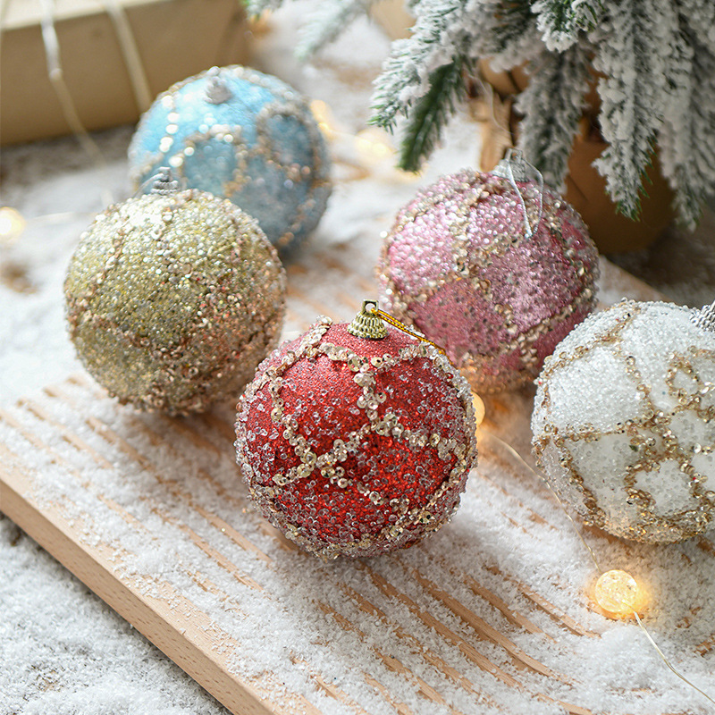 Nueva bola de espuma de Navidad bola de malla dorada colgante escenario de diseño de bola decorativa 8CM bola única de Navidad