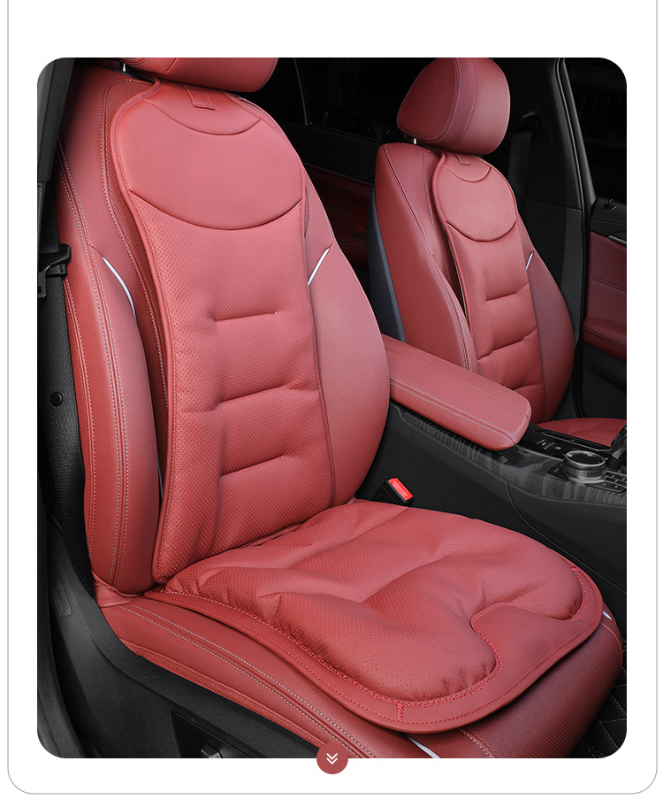 Napa Leather Car Seat Cushion, Summer Breathable Seat Cushion, Suitable for Mercedes-Benz, Bmw, Audi, Volkswagen, All-Season Seat Back Cushion