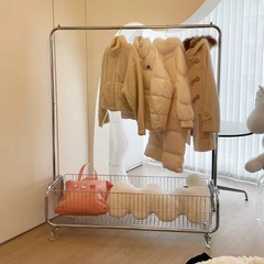 ハンガー床置き式寝室車輪簡易服ハンガー客間金属服移動ハンガー家庭用床置きハンガー