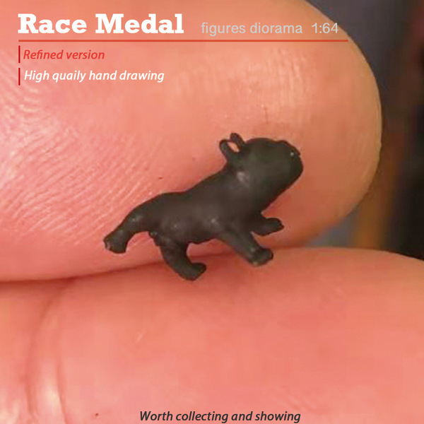 Racemedal1/64 Pet Dog Model Model Model Scenario Carabradi Teddy…