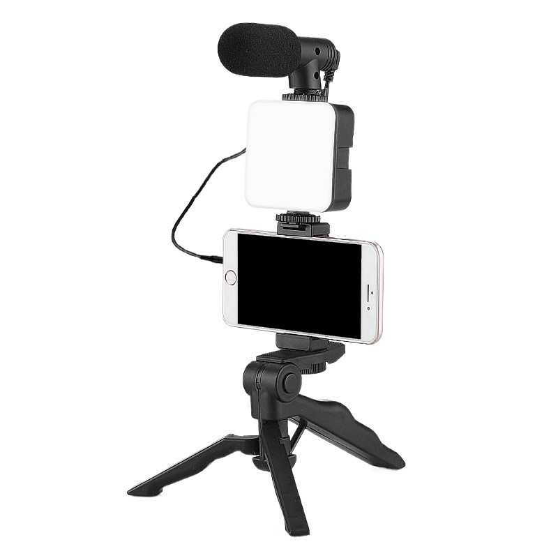 Teléfono móvil en vivo SLR conferencia trípode de doble uso fotografía de escritorio con micrófono de mano belleza pierna bolsillo luz de relleno