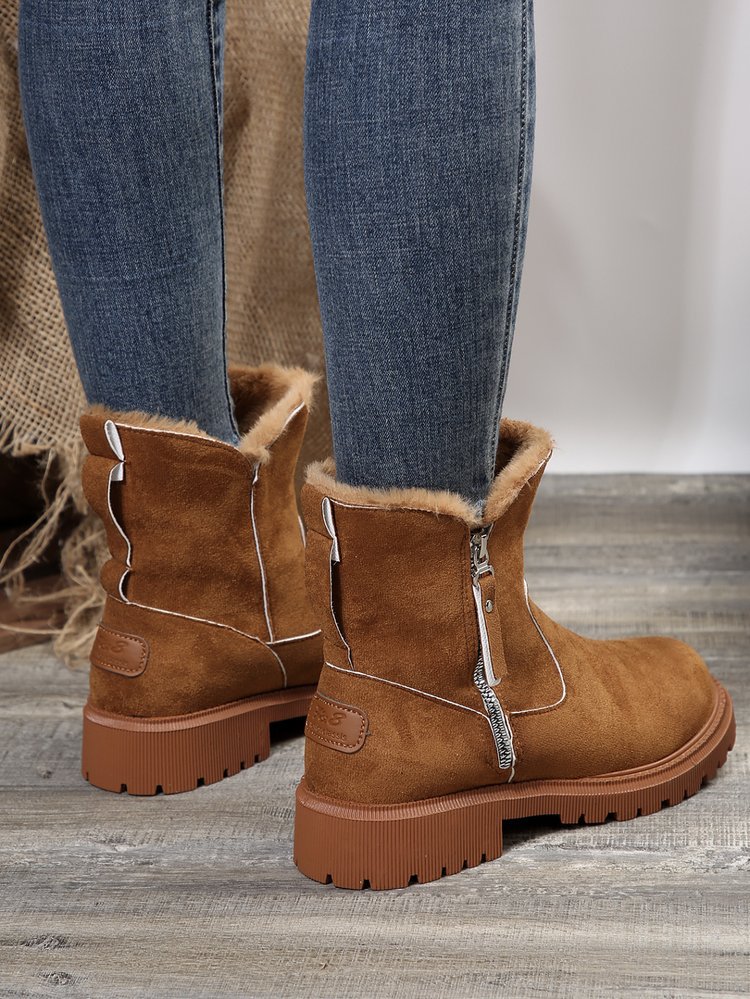 Big size snow boots women's new autumn and winter leopard print tube plus cashmere warm cotton boots_voghion.com