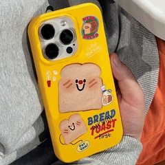 Fun Instagram-style bagel bread apple 14/15 phone case iPhone 13 Pro Max 12 couple 11 soft XR case