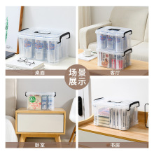 包邮透明收纳箱整理箱塑料箱有盖手提储物箱大小号收纳盒整理盒