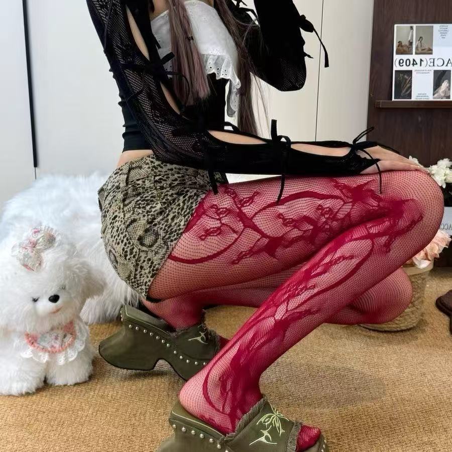 Sexy Gray Vertical Striped Stockings for Women, Fishnet Black Stockings, Over-The-Knee High Stockings, Sexy Lace, Slimming Look and Ultra-Thin