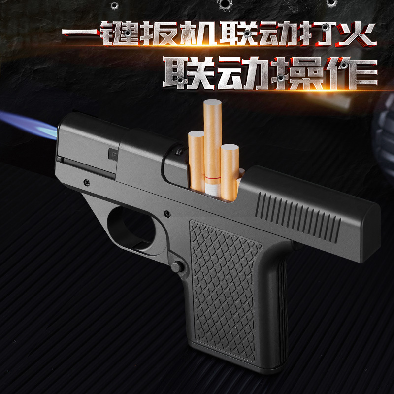 Tres clips reemplazables rojo en línea con juguetes de plástico personales fuegos artificiales en un encendedor de cigarrillos encendedor infláble a prueba de viento