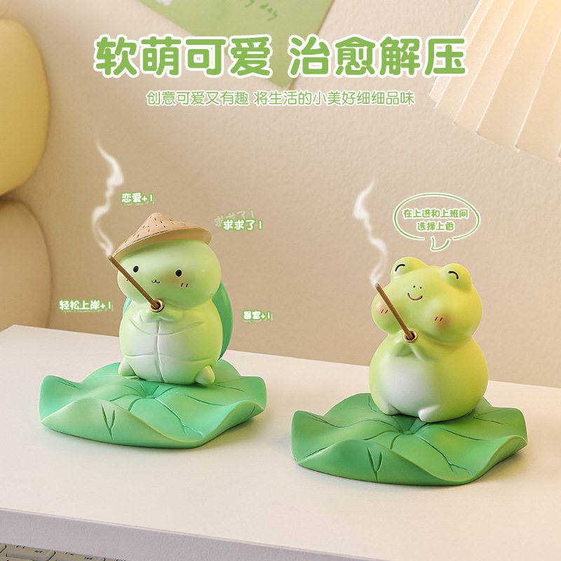 Soporte para teléfono móvil rana linda estación de oficina creativa cosas buenas decoraciones de escritorio regalos de cumpleaños niñas