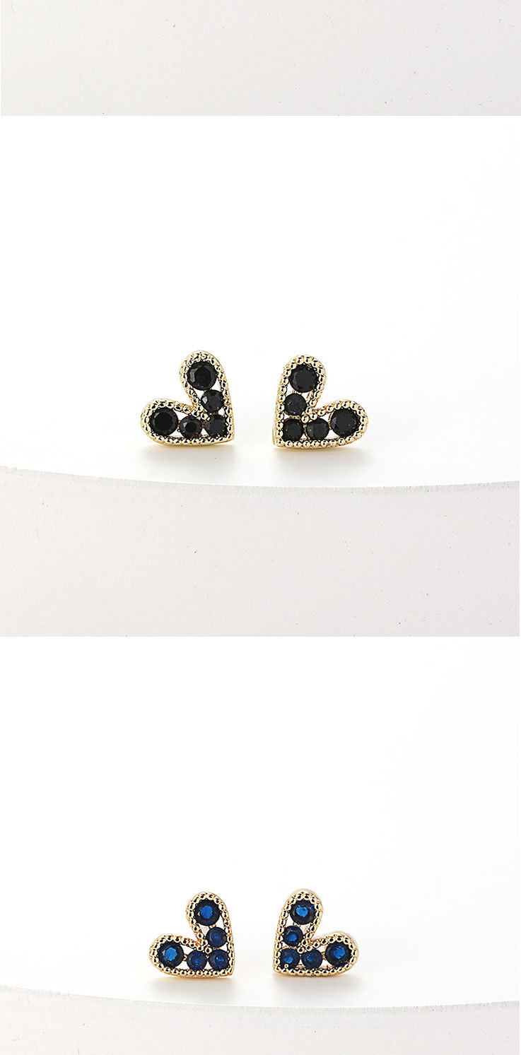 Fashion New Simple Female Heart-shaped Small Copper Earrings