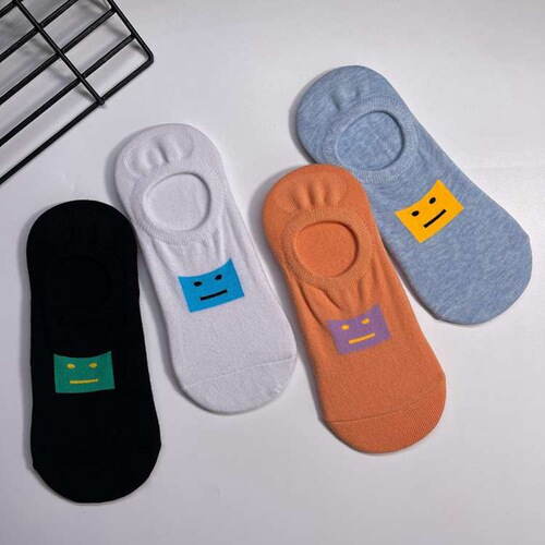 Men's Anti-Slip Non-Slip Trendy Instagram Summer Thin Rubber Sole Sports Breathable Low-Cut Women's Short Ankle Cotton Socks