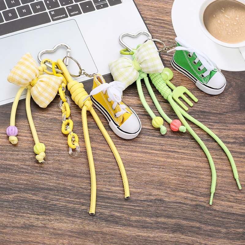 Miu-Style Bag Charms, Ins-Style Shoe Bag Hangers, Phone Chains, Luggage Decoration Pendants, Handmade Woven Accessories Wholesale
