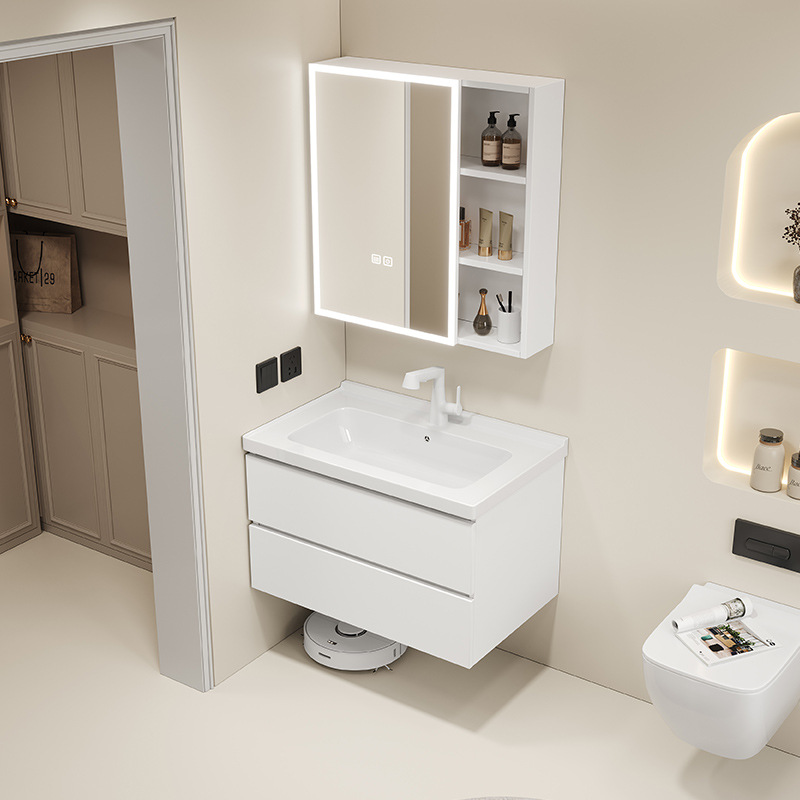 Jiumuwang Ceramic Integrated Basin Bathroom Cabinet Combination Honeycomb Aluminum Bathroom Sink Washbasin Combination