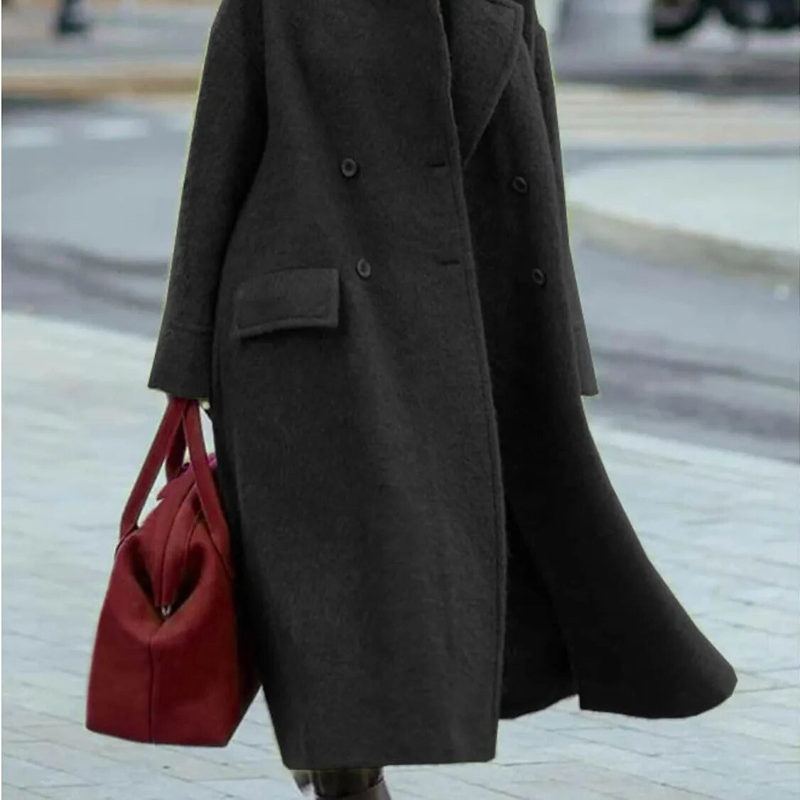 Women's Clothing Spring, autumn and winter new women's clothing casual long solid color warm woolen coat_voghion.com