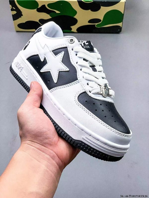 莆田工場直販 BAPESTA SK8 DUNK ストリートトレンド 黒と白のサメ カップル バイブ カジュアル シューズ|undefined