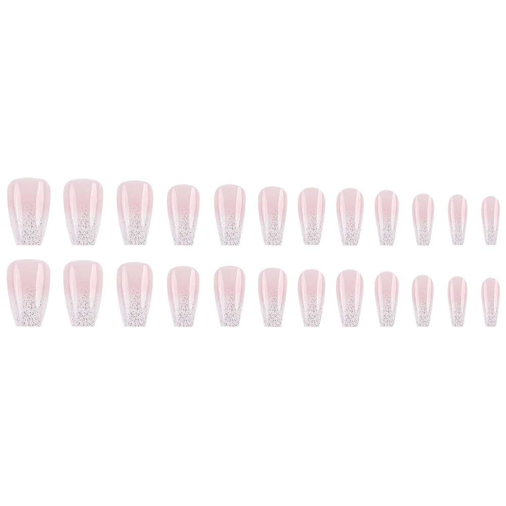Comercio extranjero Chica caliente brillante desgaste de uñas 24 piezas de uñas falsas blanqueadoras directamente ins cortas de uñas europeas image 6