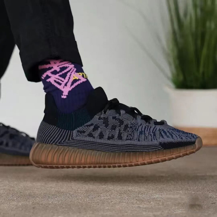 Coconut Shoes 350V2 Slate Black and Gray Slip-On Socks Breathable Men's and Women's Soft-Soled Sports and Casual Shoes Autum Trend