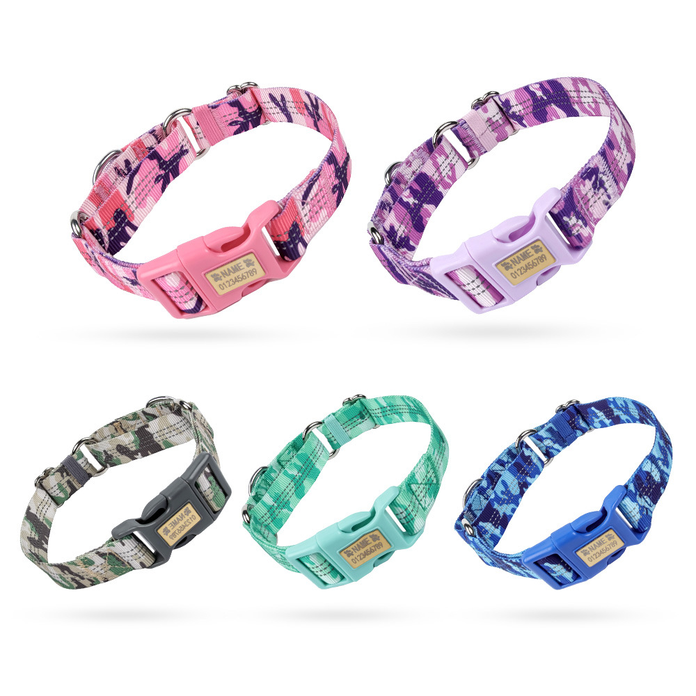 Transfronterizo pet collar camuflado de doble anillo perro de tracción cuello anillo anti-perdida collar de perro reflectante impermeable