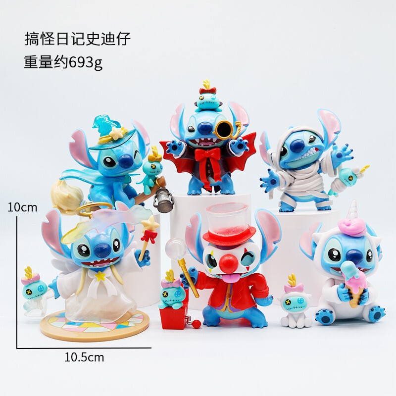 Cross-Border Free Shipping Quirky Stitch Figurine Halloween Lilo & Stitch Blind Box Capsule Toy Doll Machine Decoration Cross-Border Free Shipping Quirky Stitch Figurine Halloween Lilo & Stitch Blind Box Capsule Toy Doll Machine Decoration