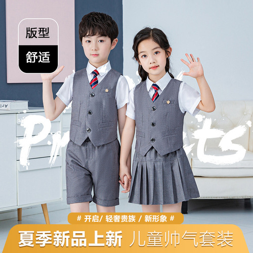 Kindergarten boys and girls stage chorus performance costumes, girls' dresses, small suits, graduation uniforms, handsome