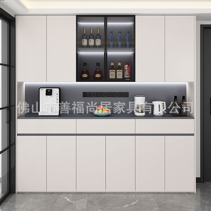 Sideboard High Cabinet Integrated Wall-Side Household Living Room Large Capacity Simple Cupboard Storage Storage Tea and Wine Cabinet