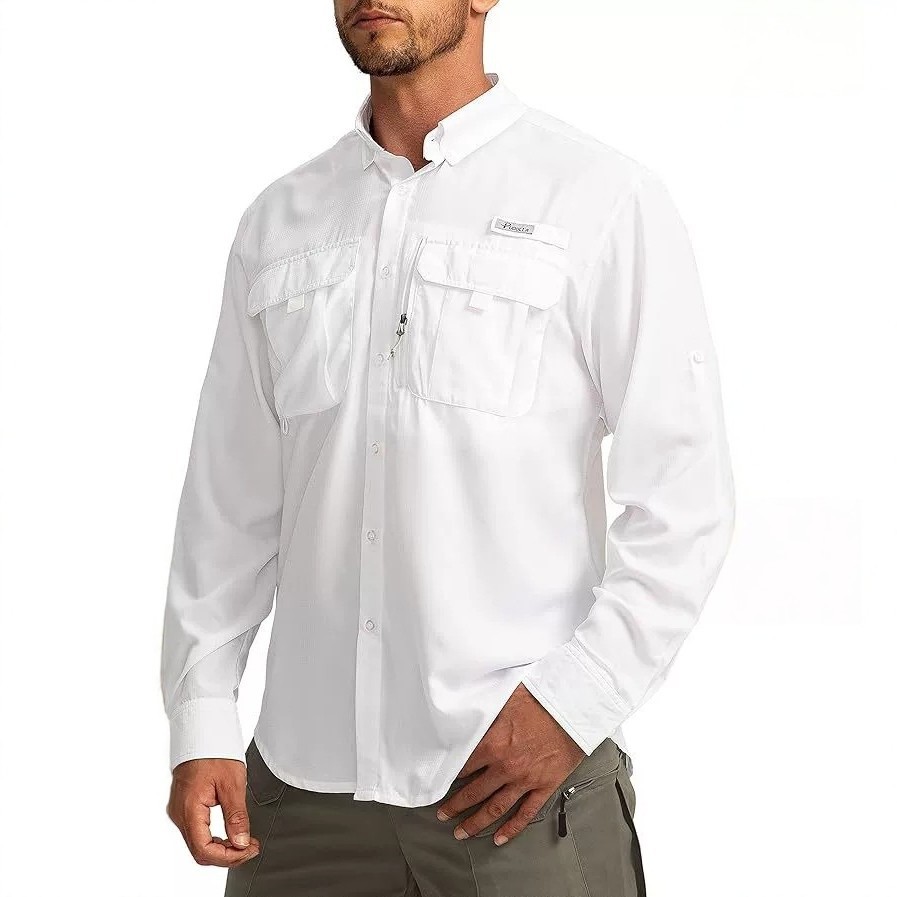 Camicia a maniche lunghe da uomo ad asciugatura rapida, protezione solare UPF e stile da lavoro traspirante (S-XXXL, 11 colori)_voghion.com